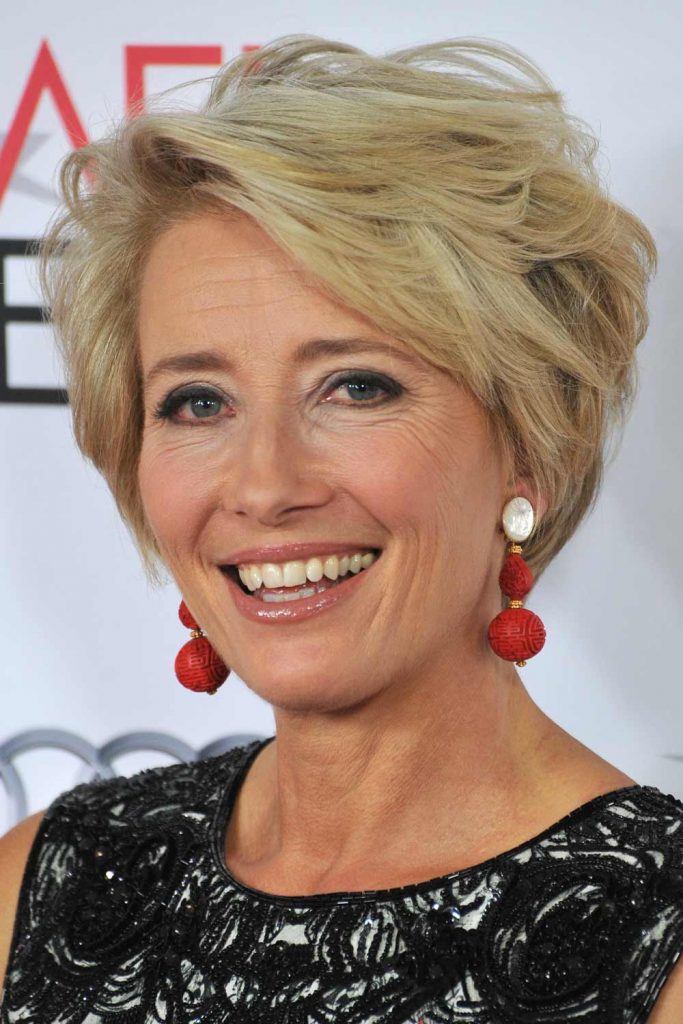 Emma Thompson with Layered Shaggy Pixie