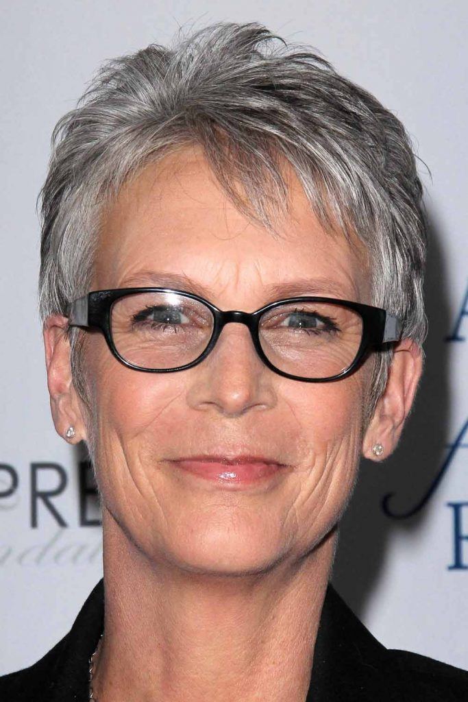 Jamie Lee Curtis with Grey Pixie