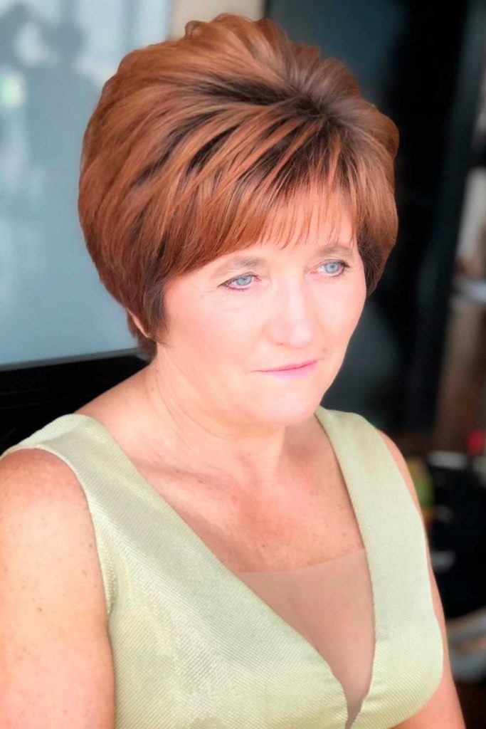 Voluminous Layered Pixie With Bangs For Women Over 50