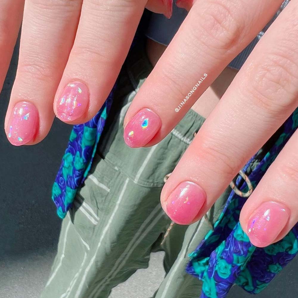 Pink Winter Nails Jelly Shorties