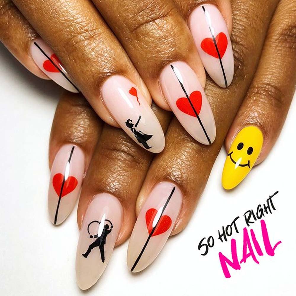 Love Story Valentines Day Nails