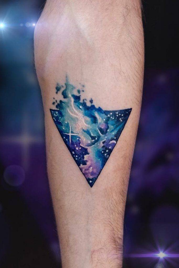 Geometric Watercolor Tattoo