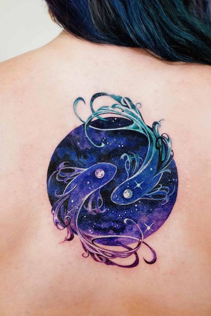 Back Watercolor Tattoo Design