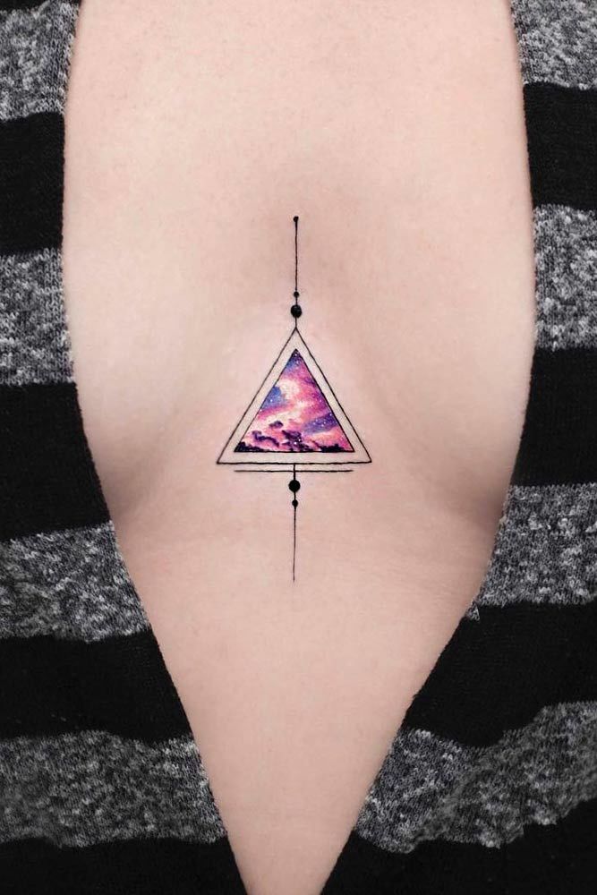 Triangle Galaxy Tattoo Design #triangletattoo #galaxytattoo