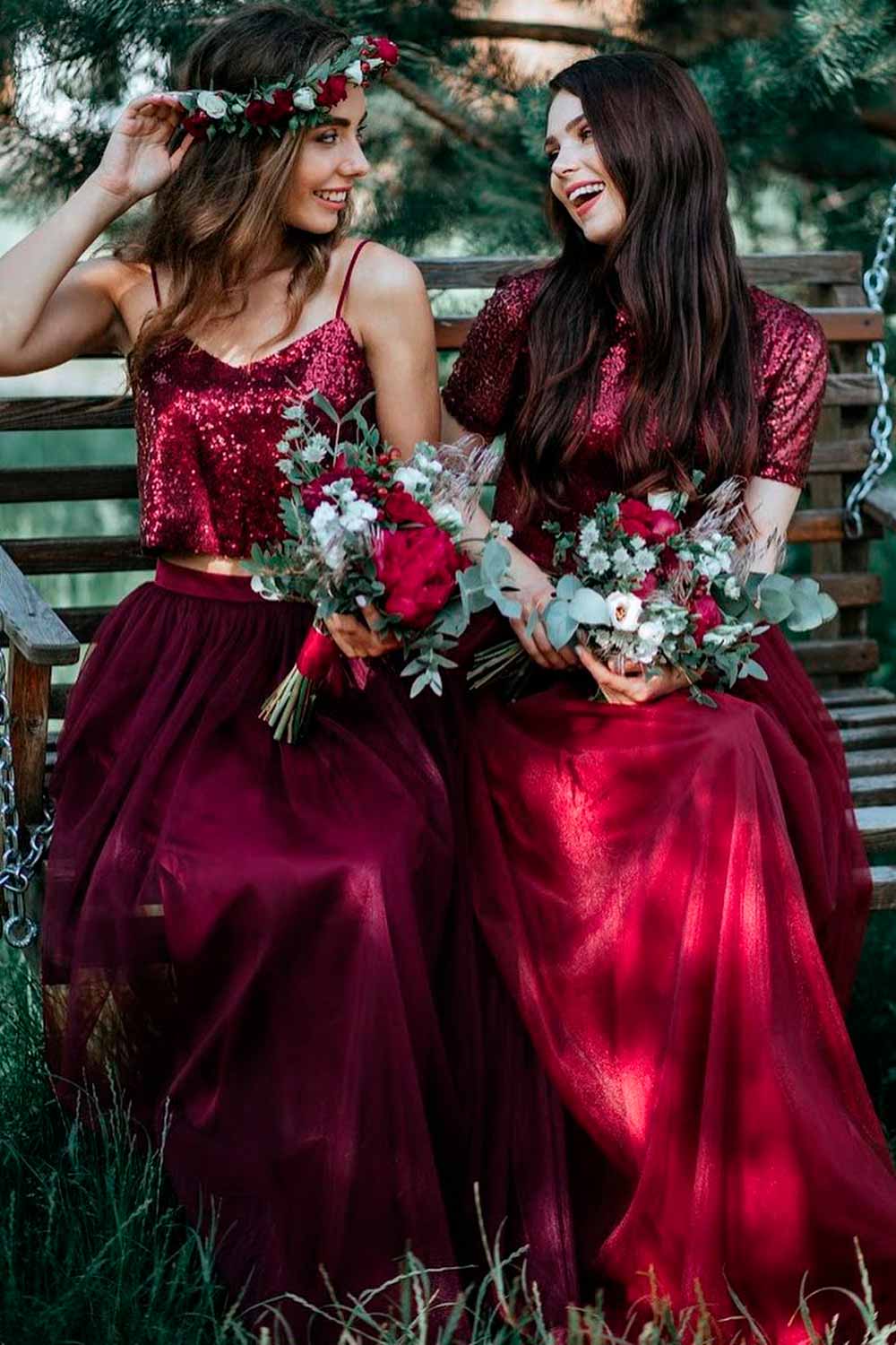 Burgundy & White