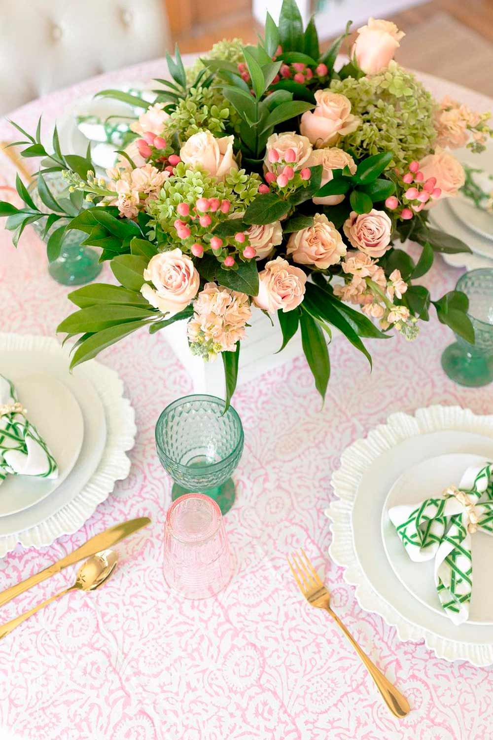 Peach, Green And Pastel Pink