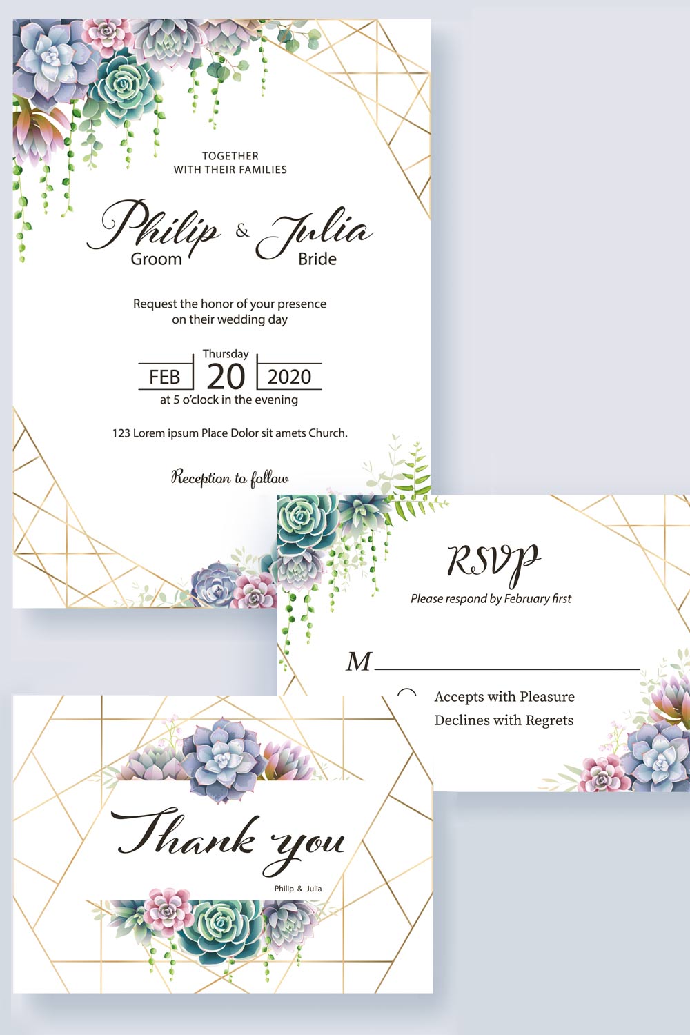 Wedding Invitation with Greenery