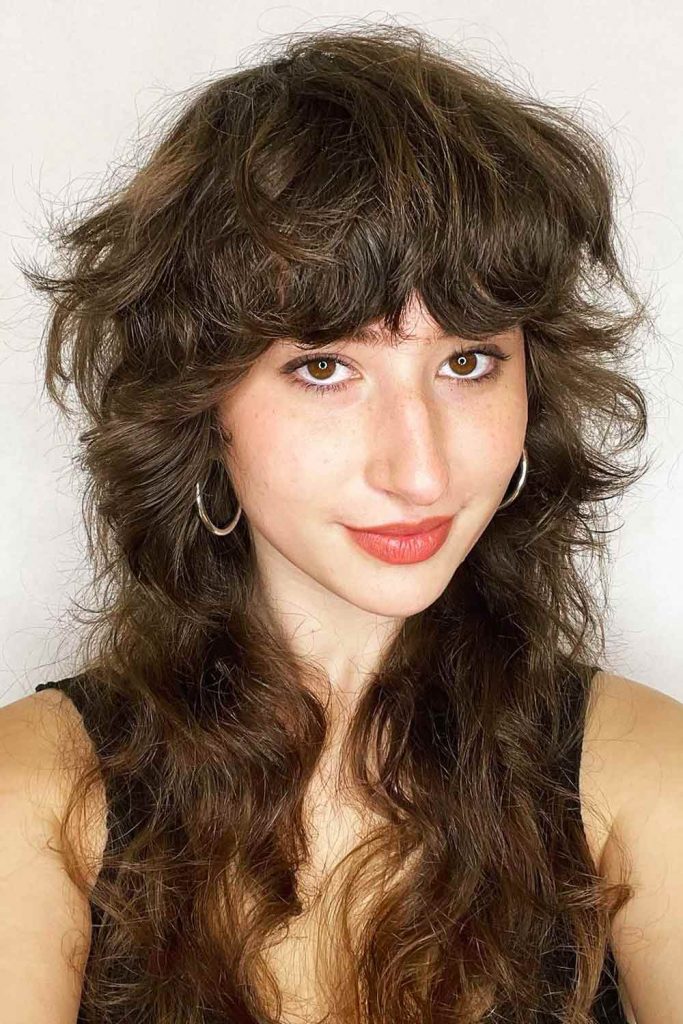 Voluminous Wolf Haircut with Wispy Layers #wolfcuthairstyles #wolfcuthair #wolfcut