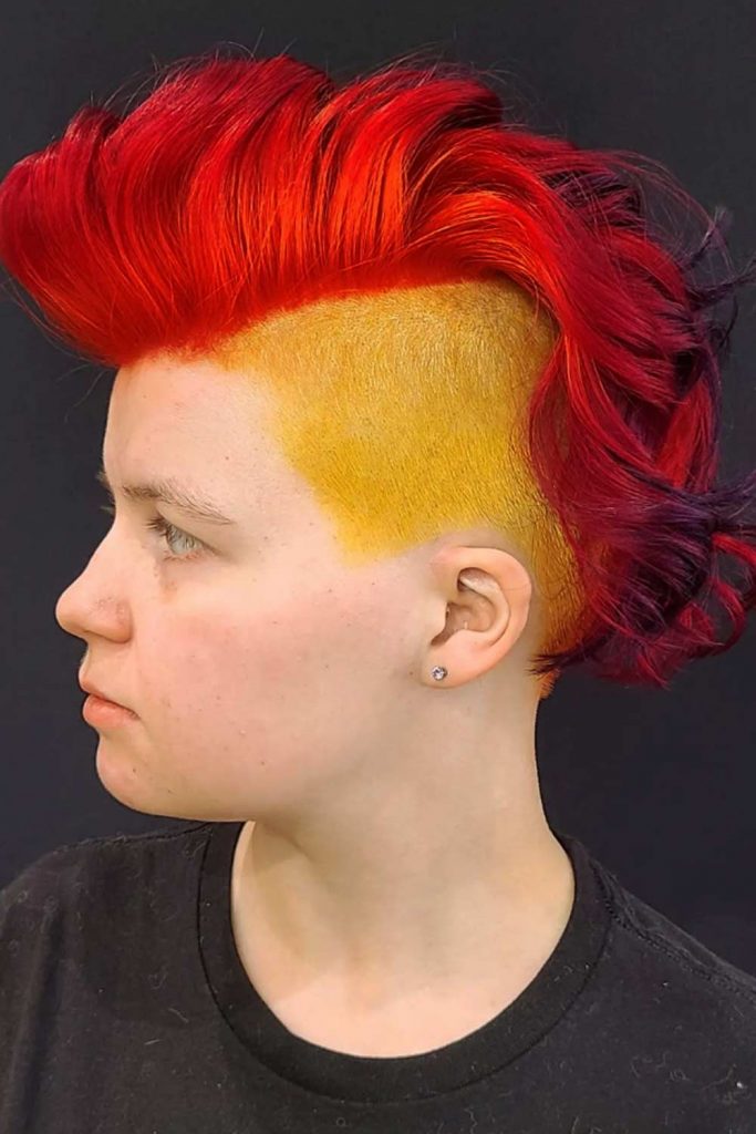 Reddish Hair + Lined Hair Design