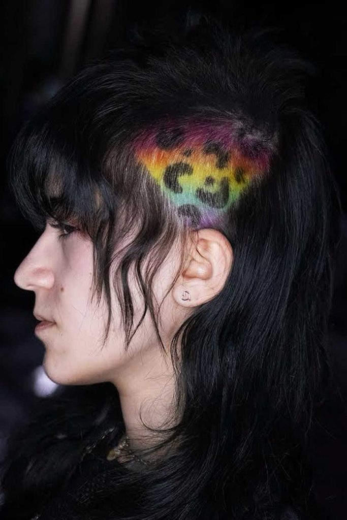 Shag Mullet With Rainbow Leopard Print